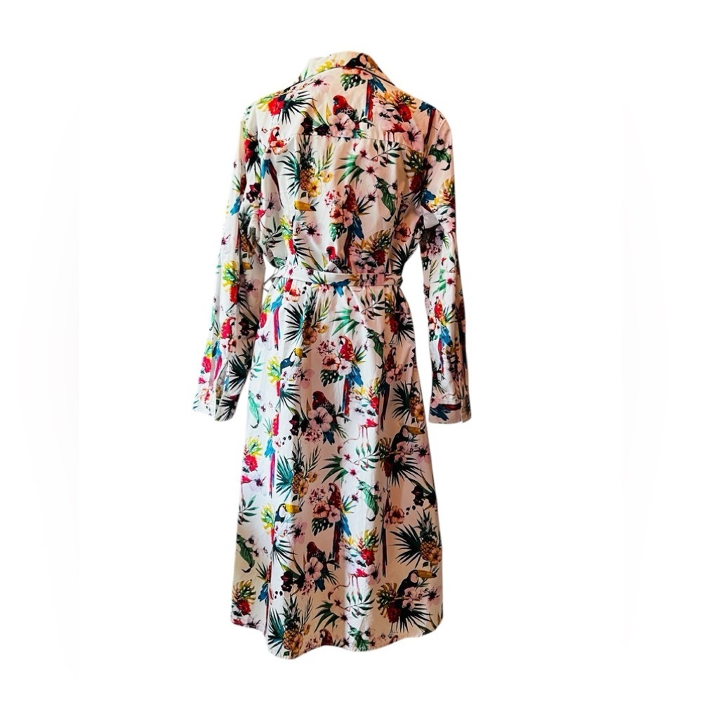 Per Una Multi-Color Buttoned Tropical Bird Patter… - image 4